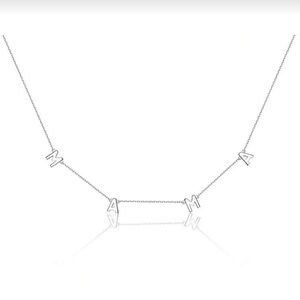 Elegant 14K White Gold 'MAMA' Necklace